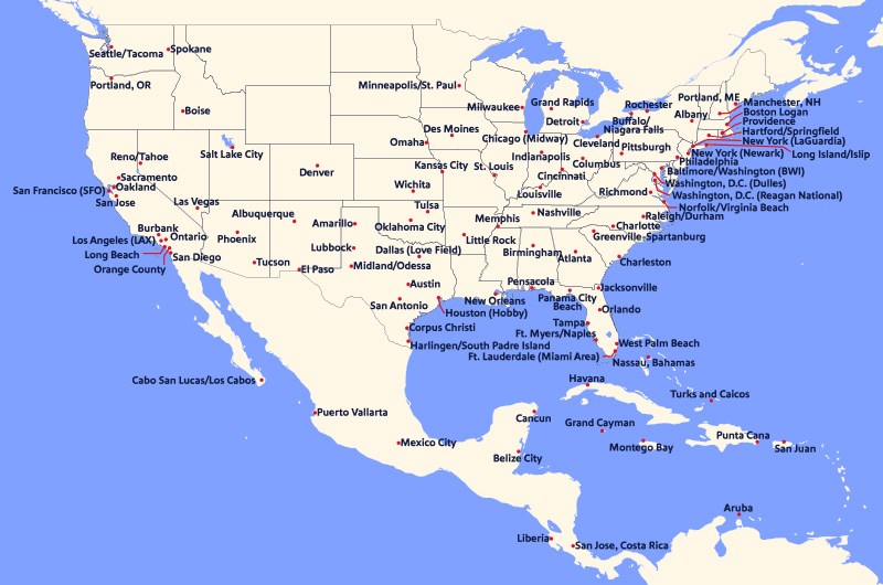 southwest airlines route map 2001 southwest airlines route map 2001