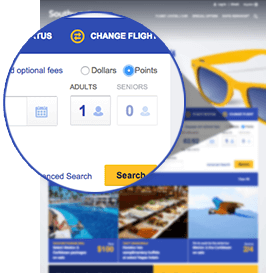 Redeem your Rapid Rewards points by selecting the show fares in points option when booking your next Southwest Airlines flight.