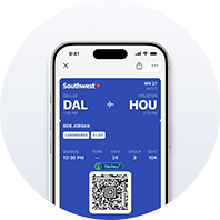 Southwest Airlines mobile boarding pass
